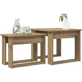 vidaXL Koffietafel Set 2 st Artisan Eiken 50 x 52 x 42 cm Bewerkt hout