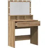 vidaXL Kaptafel Artisan Eiken 80 x 41 x 134,5 cm Bewerkt hout