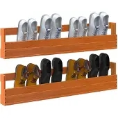 vidaXL Schoenenrekken 2 st 110x8,5x23,5 cm massief grenenhout wasbruin