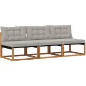 vidaXL 3 st Buiten Midden Sofa Massief Acacia Hout Naturel