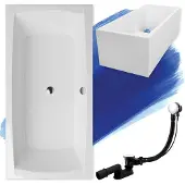 Badland APRI ligbad 140 x 70 cm wit met baddrager