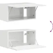 vidaXL Tv Wandkast Set 4 st Wit Bewerkt hout