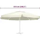 vidaXL Vervangingsdoek voor parasol 610 cm zandkleurig