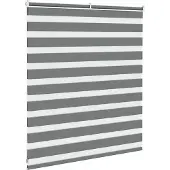 vidaXL Zebra rolgordijn 125x100 cm stofbreedte 120,9 cm donkergrijs
