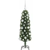 vidaXL Kunstkerstboom Groen 120 cm PVC en Staal en Kunststof