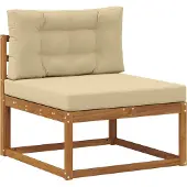 vidaXL Buiten bank set met kussen 7 pcs Natuurlijk en Beige
