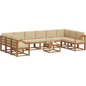 vidaXL Buiten bank set 11 st Natuurlijk en Beige
