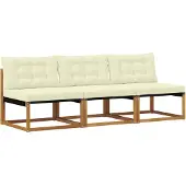 vidaXL 3 Stuk Buiten Midden Sofa Massief Acaciahout en Textilene