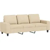vidaXL 3-delige Loungeset stof crèmekleurig