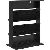 vidaXL Tijdschriftenrek Zwart Eiken 70 x 41 x 96 cm Bewerkt hout