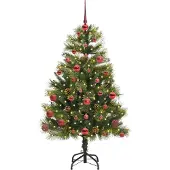 vidaXL Kunstmatige Scharnierende Kerstboom met Kegels Groen 150 cm