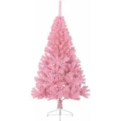 vidaXL - Kunststof - Voorverlichte - Kerstboom - met - 150 - LED - Roze - 150 - cm - PVC