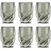 Bodum Dubbelwandig Glas Pavina Paris Twisted Grijs 270 ml (Set van 6)