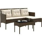 vidaXL Tuinbank Set 2 st poly rattan