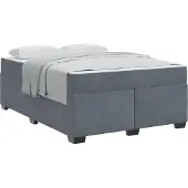 vidaXL Bedframe met matras Donkergrijs 140 x 200 cm Stof