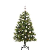 vidaXL Kunstmatige Scharnierende Kerstboom met Kegels Groen 150 cm