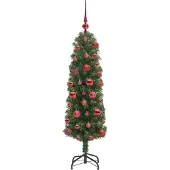 vidaXL Kunstkerstboom Groen 120 cm PVC en Staal en Kunststof