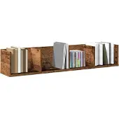 vidaXL Cd-wandschap 100x18x18 cm bewerkt hout oud houtkleurig