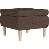 vidaXL Kruk met houten poten stof bruin