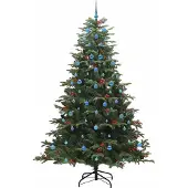 vidaXL Kunstkerstboom Groen 240 cm PVC en Metaal en Plastic