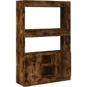 vidaXL Hoge kast 92x33x140 cm bewerkt hout gerookt eikenkleurig