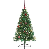 vidaXL Kunststof Voorverlichte Kerstboom met 150 LED Groen 150 cm PVC