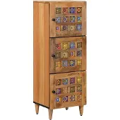 vidaXL Highboard Naturel 40 x 33 x 110 cm Massief Mango Hout