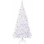 vidaXL Kunstkerstboom met 300 LED Wit 210 cm PVC en Staal