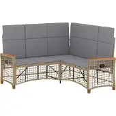 vidaXL Tuin verstelbare bank set Verstelbaar Beige en Lichtgrijs