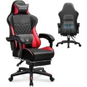 GTPLAYER - Gamingstoel Hoge Rugleuning - Met Voetsteun en Afneembare Hoes - Rood