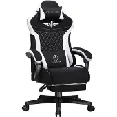 GTPLAYER - Gamingstoel Technische Stof - Met Lendensteun en Verlengde Rug - Zwart