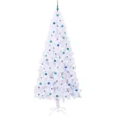 vidaXL Kunstkerstboom met 300 LED Wit 240 cm PVC en Staal