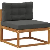 vidaXL Buiten bank set met kussen 6 pcs Natuurlijk en Antraciet