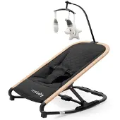 NEW BABY Snuggle babyschommelstoel zwart tot 9 kg - Wipstoel