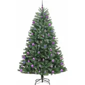 vidaXL Kunstmatige Hinged Kerstboom Groen 240 cm PVC en Metalen