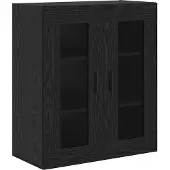 vidaXL Highboard 2 st Zwart Eiken 69,5 x 34 x 180 cm Bewerkt hout