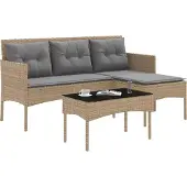 vidaXL Tuinbank Set 2 st poly rattan