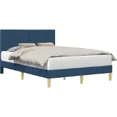 vidaXL Bedframe met hoofdeinde Blauw 140 x 190 cm Stof