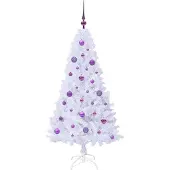 vidaXL Kunstkerstboom Wit 150 cm PVC en Staal