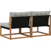 vidaXL 2 Stuk Buiten Midden Sofa Massief Acaciahout en Textilene