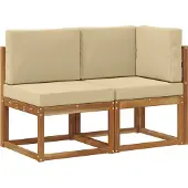 vidaXL Outdoor Midden- en Hoekbank 2 Stuk Natuurlijk en Beige