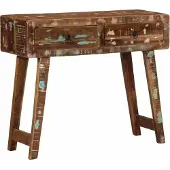 vidaXL Wandtafel 90x32x75 cm massief gerecycled hout