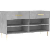 vidaXL Schoenenbank 102x35x55 cm bewerkt hout betongrijs