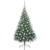 vidaXL Kunststof Voorverlichte Kerstboom met 300 LED Groen 180 cm PVC