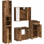 vidaXL Badkamermeubel Set 4 st Oudhout 64,5 x 33,5 x 59 cm