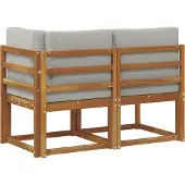 vidaXL Outdoor Midden- en Hoekbank 2 Stuk Natuurlijk en Licht Grijs