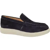 Melik Donkerblauwe effen loafers leer suede