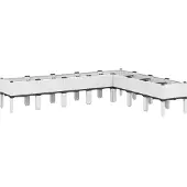 vidaXL Plantenbak met poten 200x160x42 cm polypropeen wit