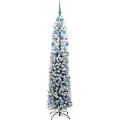 vidaXL Kunstkerstboom Groen 210 cm PVC en Staal en Kunststof