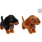 Van Manen Veenendaal Take Me Home, pluche dackel, knuffel, hond, bruin, 24 cm, speelgoed